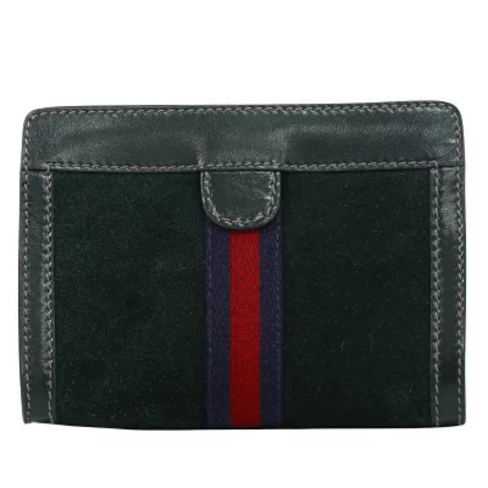 Gucci Perfumes Sherry Suede Leather Pouch Shoulder Bag Navy Blue Black